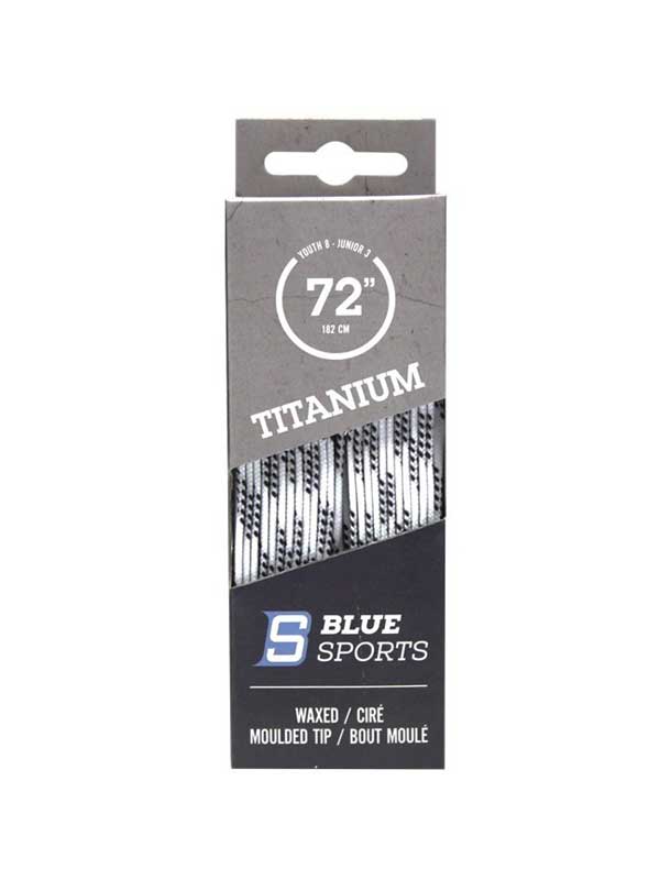 Blue Sport Titanium Waxed Molded Tip Hockey Lace