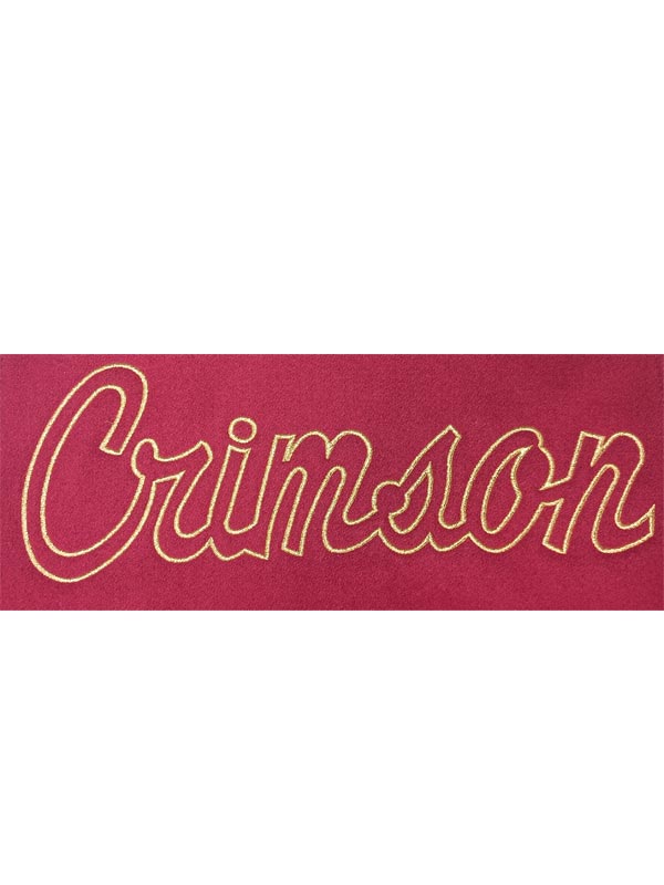 Maple Grove Letterman Jacket Crimson Embroidered Back