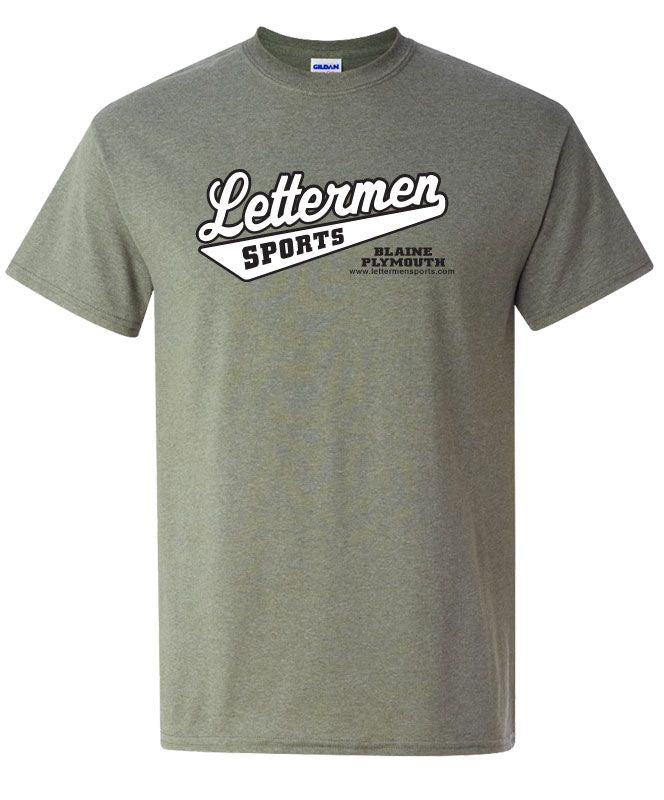 Classic Lettermen Tee, Heather Military