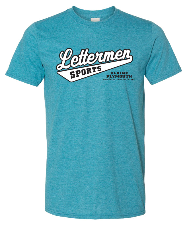 Classic Lettermen Tee, Heather Galapagos Blue