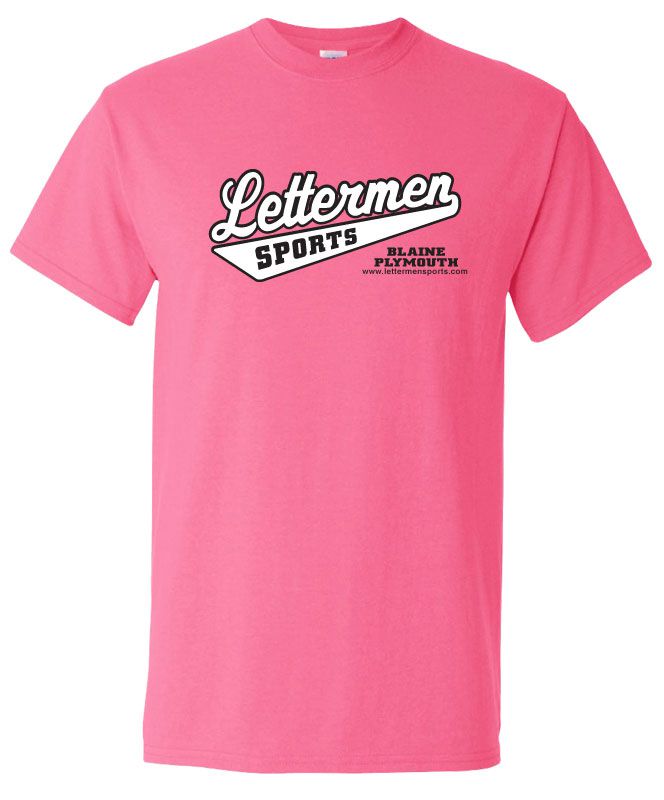 Classic Lettermen Tee, Safety Pink