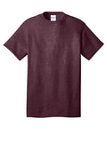 Heather Athletic Maroon Port & Company Core Cotton Tee