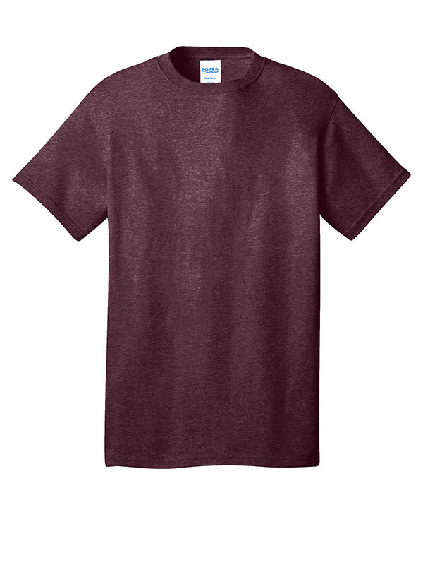 Heather Athletic Maroon Port & Company Core Cotton Tee