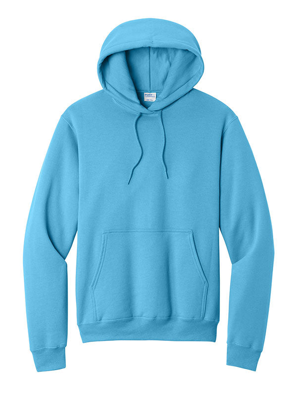 Aquatic Blue Port & Company Fleece Pullover Hooded Sweatshirt