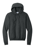 Black Heather Port & Company Fleece Pullover Hooded Sweatshirt