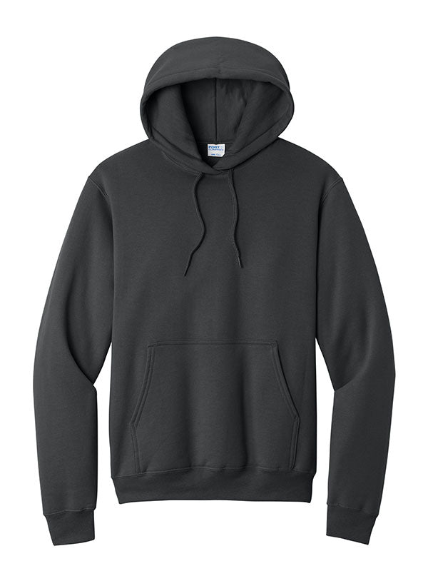 Coal Grey Port & Company Fleece Pullover Hooded Sweatshirt