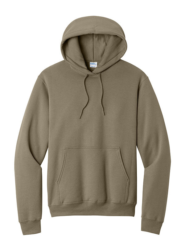 Coyote Brown Port & Company Fleece Pullover Hooded Sweatshirt