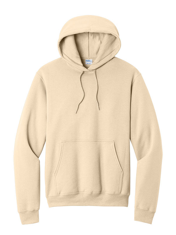 Cream Port & Company Fleece Pullover Hooded Sweatshirt
