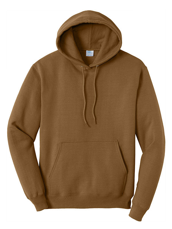 Duck Brown Port & Company Fleece Pullover Hooded Sweatshirt