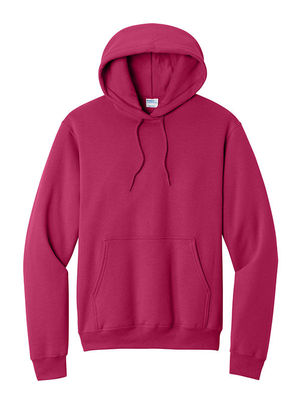 Flush Pink Port & Company Fleece Pullover Hooded Sweatshirt