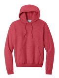 Heather Red Port & Company Fleece Pullover Hooded Sweatshirt
