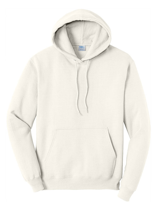 Ivory Port & Company Fleece Pullover Hooded Sweatshirt