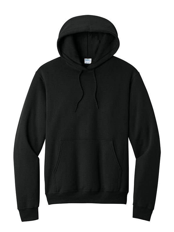 Jet Black Port & Company Fleece Pullover Hooded Sweatshirt