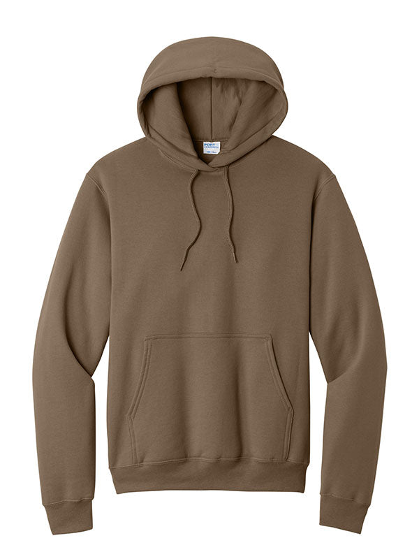 Woodland Brown Port & Company Fleece Pullover Hooded Sweatshirt