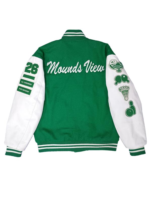 Mounds View Wool and Leather Set-In Sleeve Letter Jacket