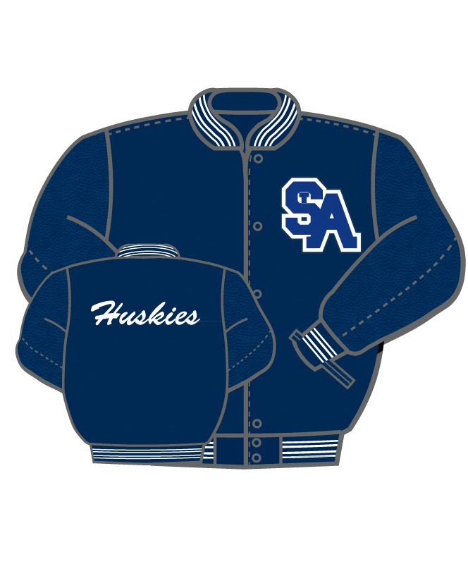 St. Anthony Wool and Leather Set-In Sleeve Letter Jacket