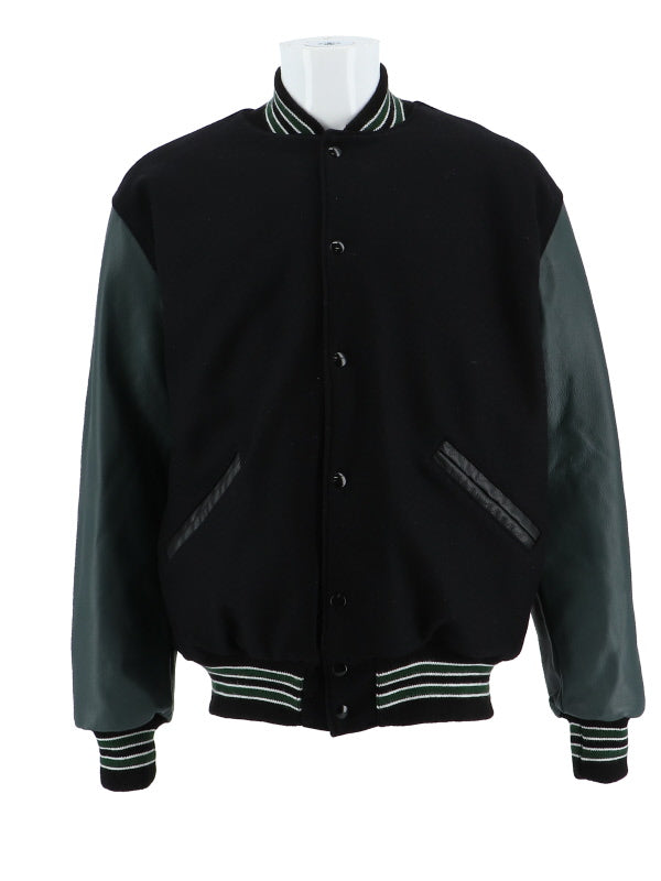 West Lutheran Wool and Leather Set-In Sleeve Letter Jacket