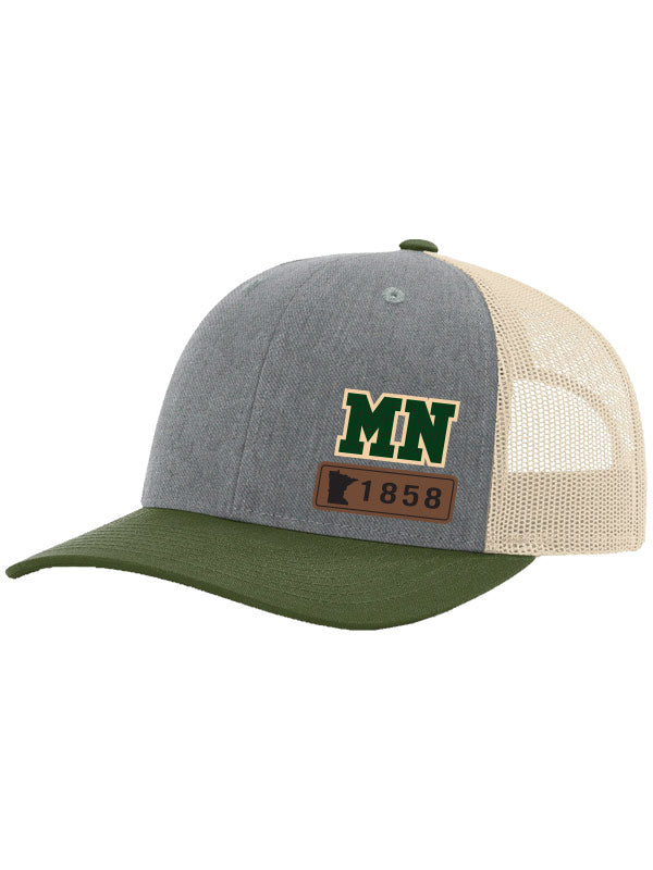 Minnesota Richardson 115 Felt MN Trucker Cap, Grey/Birch/Army