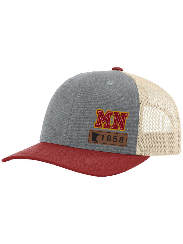 Minnesota Richardson 115 Felt MN Trucker Cap, Grey/Birch/Card