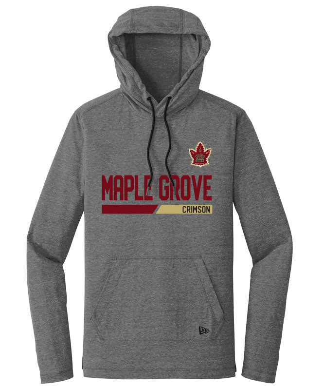 Community New Era TriBlend Hoodie Tee, Crimson Graphit