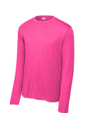 Neon Pink Sport-Tek Long Sleeve Performance Tee