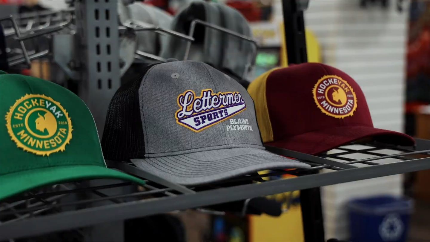 Embroidered Lettermen Sports and Hockeyvak Minnesota caps