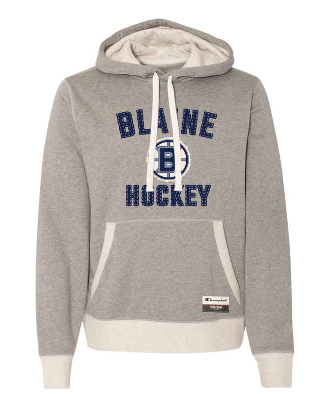 Blaine - Grey Sueded Fleece Pullover Hood