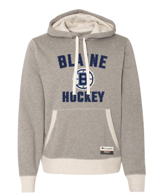 Blaine - Grey Sueded Fleece Pullover Hood