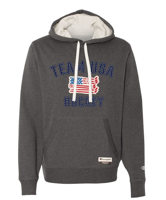 USA - Grey Sueded Fleece Pullover Hood