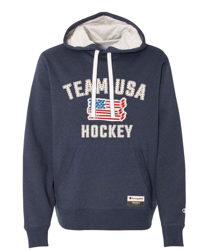 USA - Navy Sueded Fleece Pullover Hood