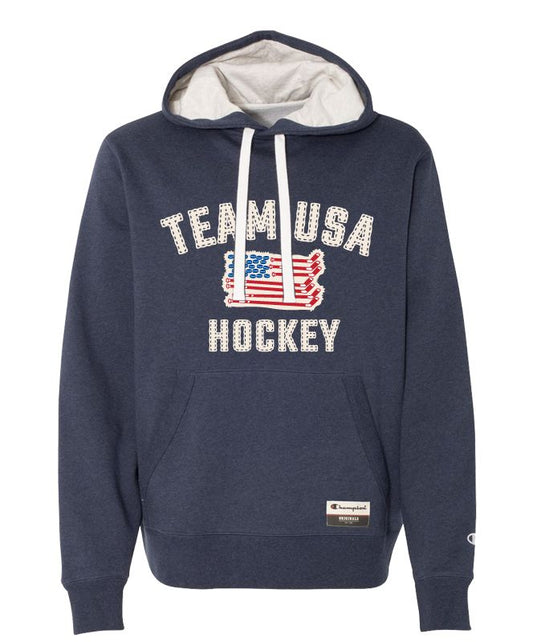 USA - Navy Sueded Fleece Pullover Hood