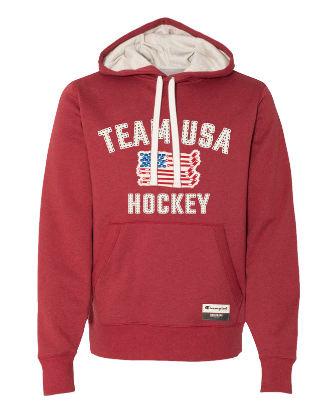 USA - Red Sueded Fleece Pullover Hood
