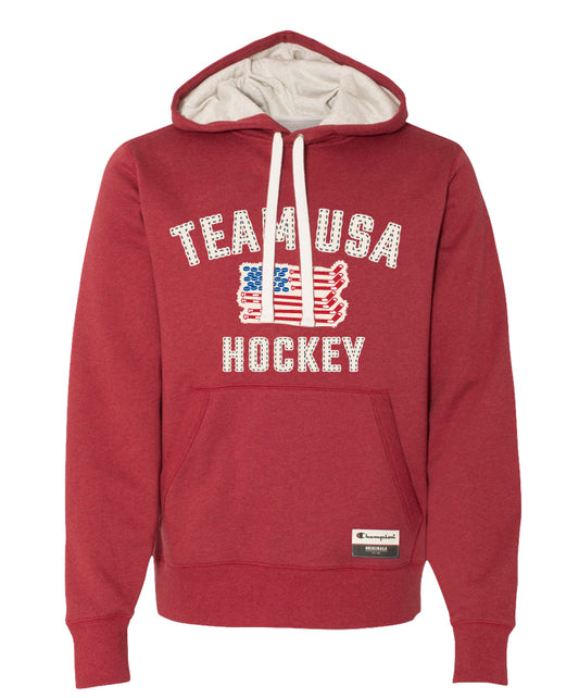 USA - Red Sueded Fleece Pullover Hood