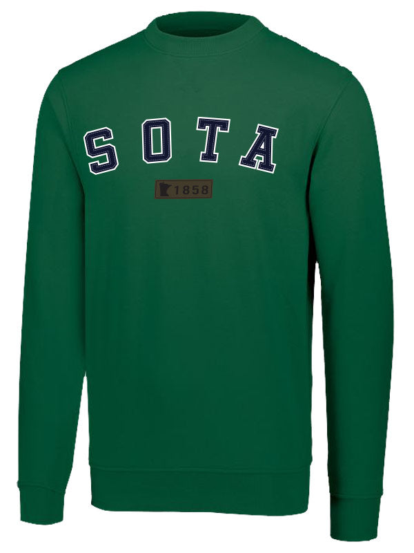 Minnesota Felt Crewneck Sweatshirt, Dark Green