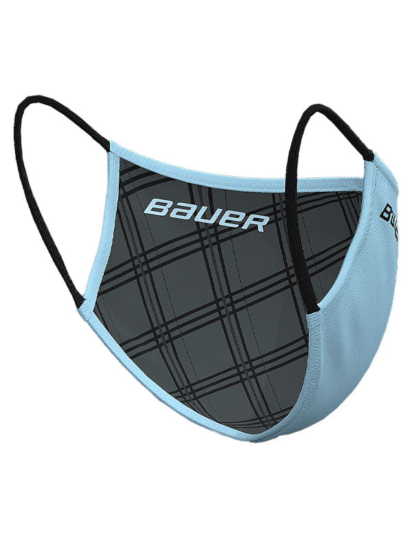 Bauer Reversible Face Mask, Blue/Plaid