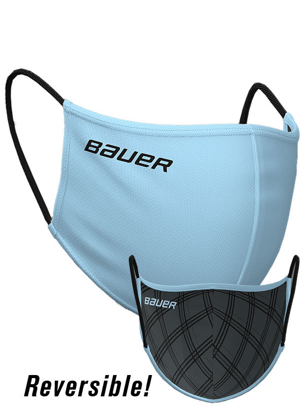 Bauer Reversible Face Mask, Blue/Plaid