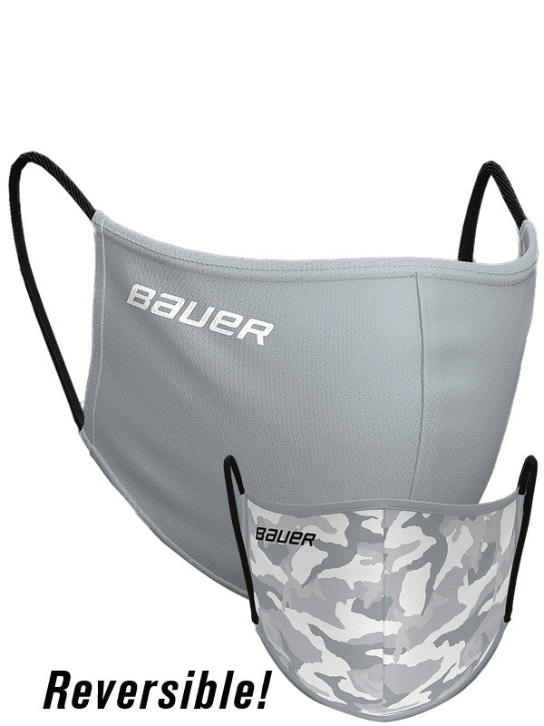 Bauer Reversible Face Mask, Grey/Camo
