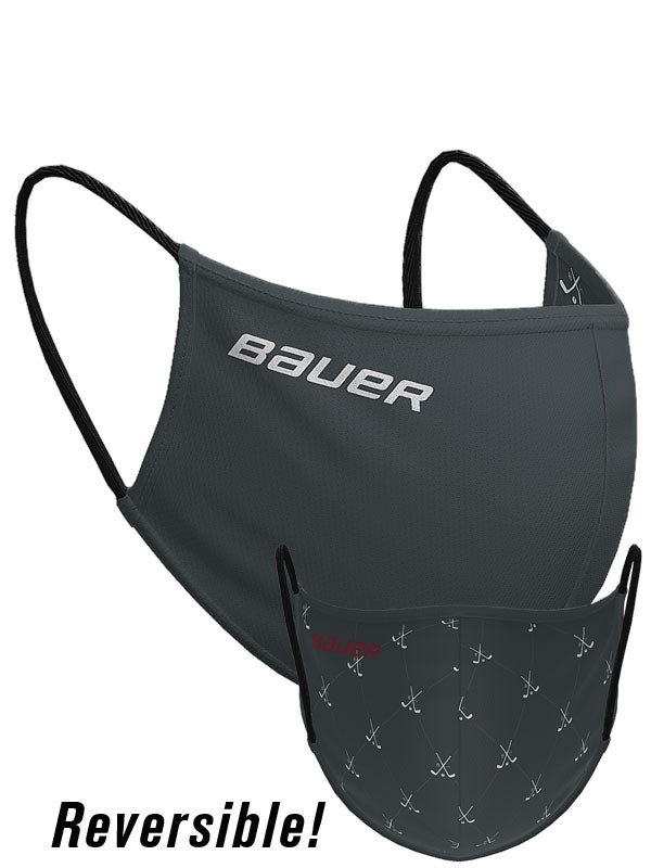 Bauer Reversible Face Mask, Grey/Faceoff