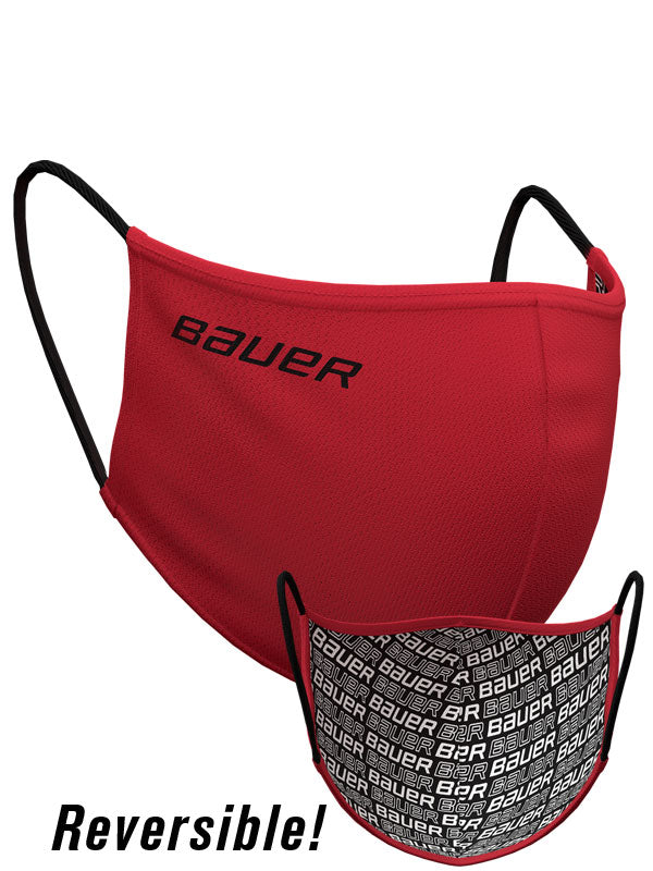 Bauer Reversible Face Mask, Red/Bauer