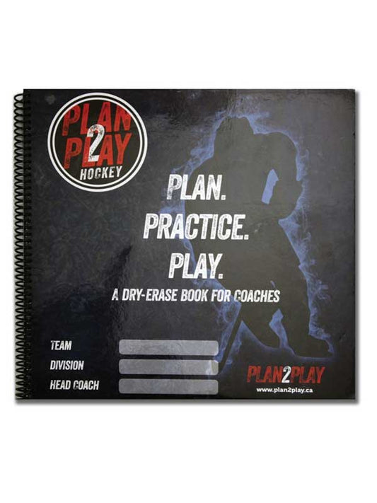 Blue Sport Plan 2 Play Dry Erase Hockey Coaches Book