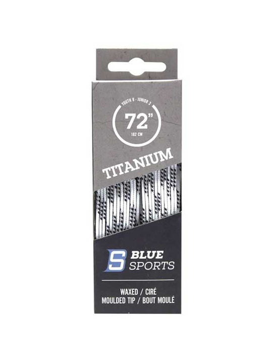 Blue Sport Titanium Waxed Molded Tip Hockey Lace