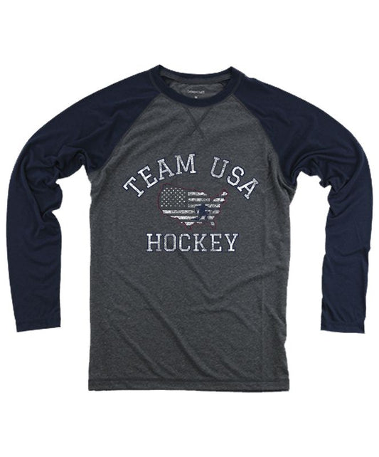 USA Hockey Reverse Stitch Long Sleeve Graphic Tee