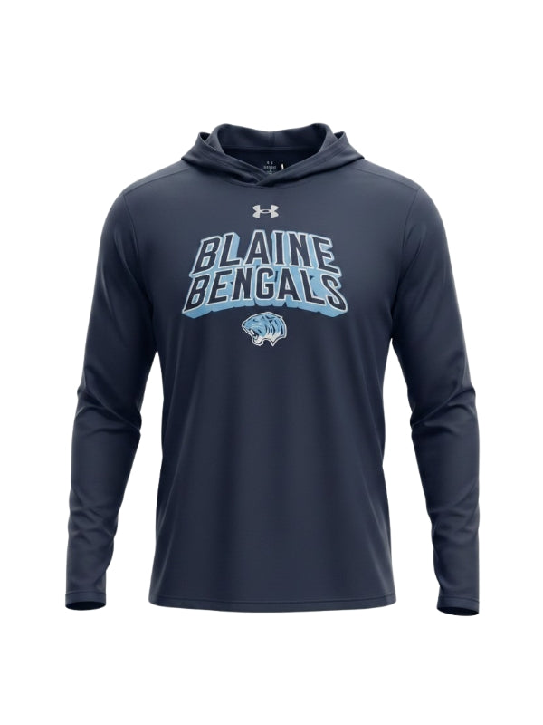 Blaine - Navy Under Armour Vanish Long Sleeve Hooded T-Shirt