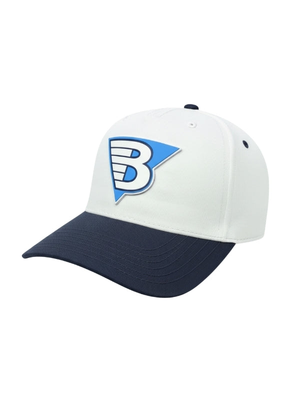 Blaine - White/Navy Otto 5 Panel Rubber Patch Cap