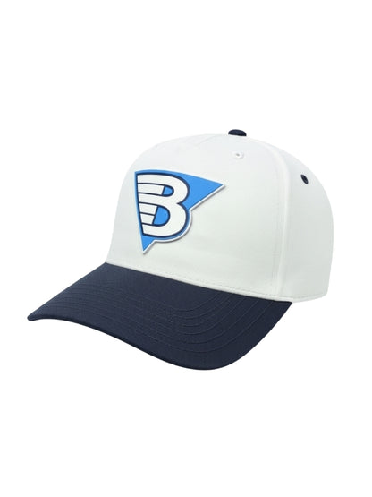 Blaine - White/Navy Otto 5 Panel Rubber Patch Cap