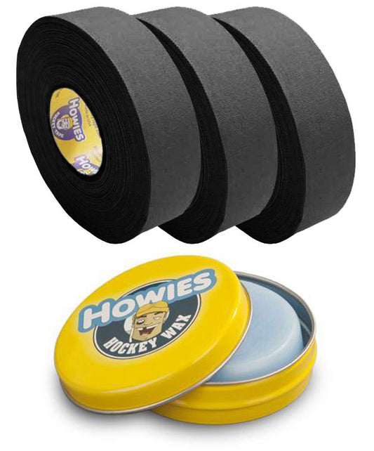Howies Wax Pack Hockey Tape - 3 Black/1 Wax