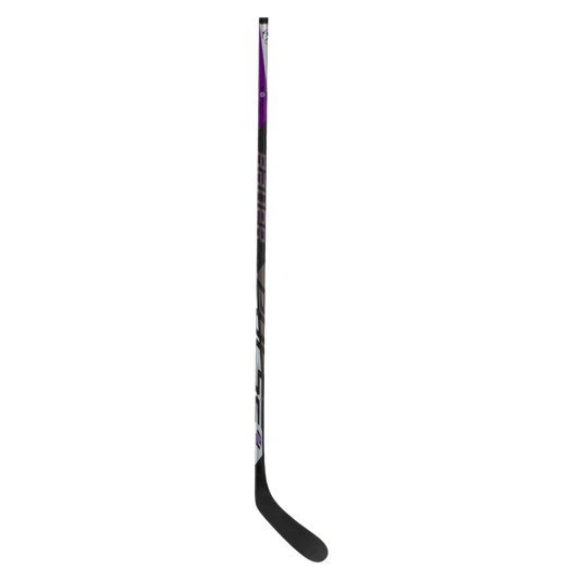 Lettermen Sports Bauer Pulse2 senior hockey stick featuring a black, purple, and white graphic design