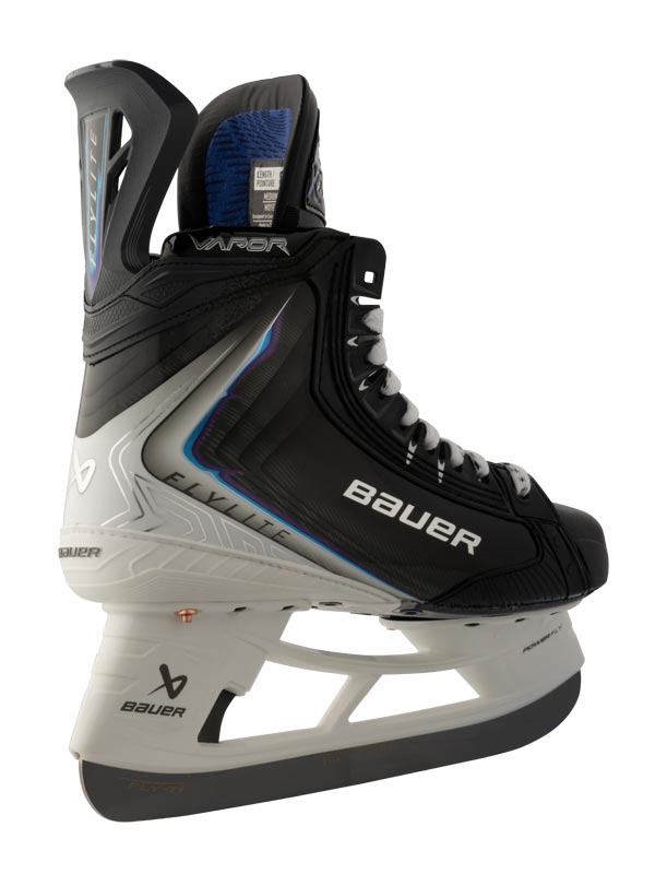 Lettermen Sports Bauer Vapor FLYLITE senior hockey skate in black and white with advanced fusion flex technology
