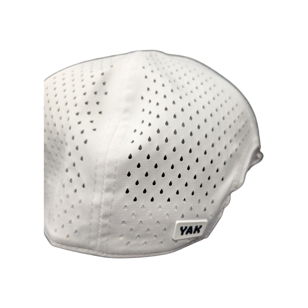 Lettermen Sports HockeYak USA trucker cap in white with laser-cut breathable panels and YAK logo detail