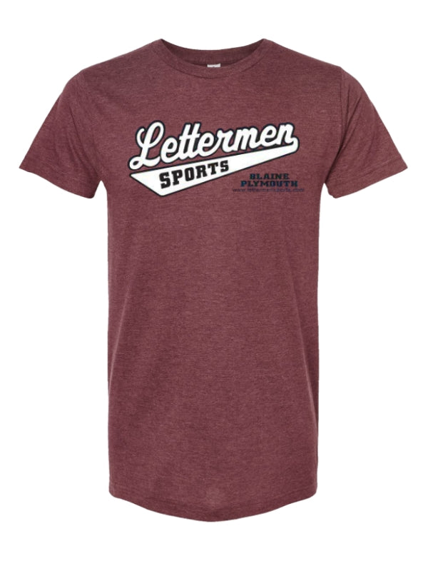Hthr Burgundy Classic Lettermen Tee 2.0